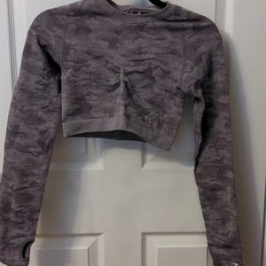 Gymshark purple camo crop top